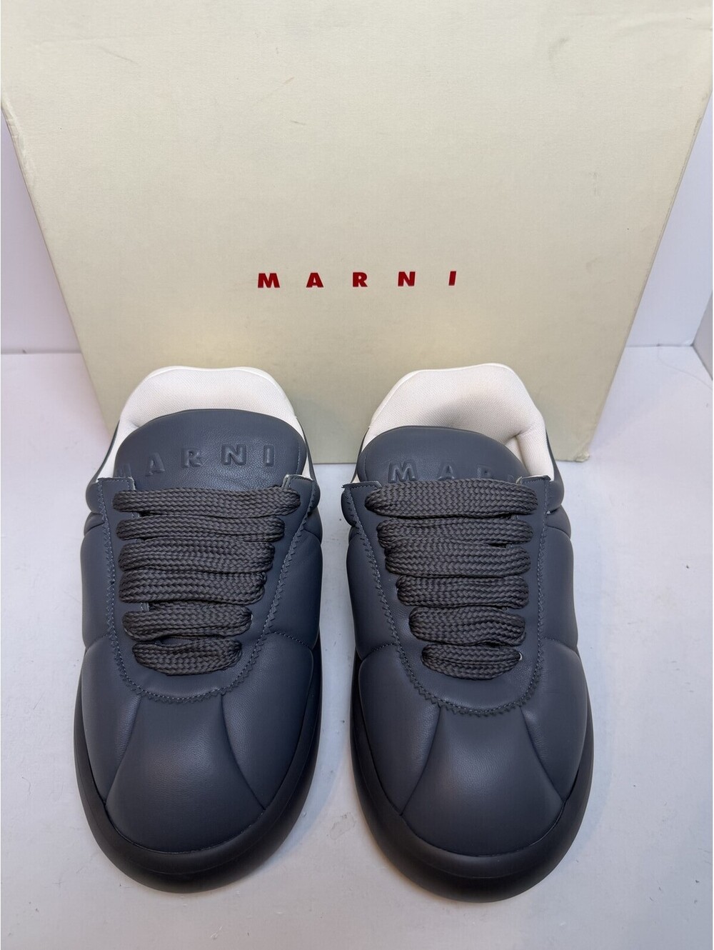 Marni Leather Sneakers Navy Mens Size 9/42 New